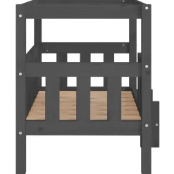 MAISON EXCLUSIVE - Lit pour chien gris 75,5x63,5x70 cm bois de pin solide