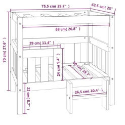 MAISON EXCLUSIVE - Lit pour chien gris 75,5x63,5x70 cm bois de pin solide