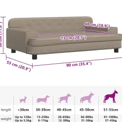 MAISON EXCLUSIVE - Lit pour chien cappuccino 90x53x30 cm similicuir