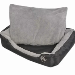 MAISON EXCLUSIVE - Lit pour chiens avec coussin rembourré taille l noir