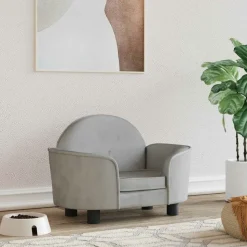 MAISON EXCLUSIVE - Lit pour chien gris clair 66x40x45 cm velours