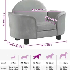 MAISON EXCLUSIVE - Lit pour chien gris clair 66x40x45 cm velours
