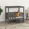 MAISON EXCLUSIVE - Lit pour chien gris 95,5x73,5x90 cm bois de pin solide