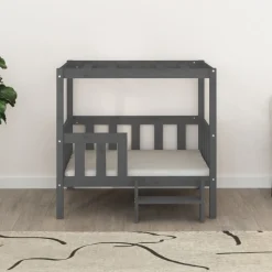 MAISON EXCLUSIVE - Lit pour chien gris 95,5x73,5x90 cm bois de pin solide