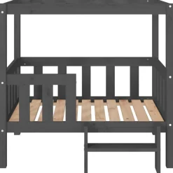 MAISON EXCLUSIVE - Lit pour chien gris 95,5x73,5x90 cm bois de pin solide