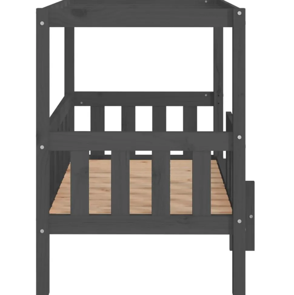 MAISON EXCLUSIVE - Lit pour chien gris 95,5x73,5x90 cm bois de pin solide