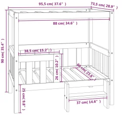 MAISON EXCLUSIVE - Lit pour chien gris 95,5x73,5x90 cm bois de pin solide