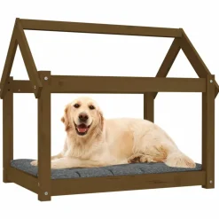 MAISON EXCLUSIVE - Lit pour chien marron miel 81x60x70 cm bois de pin solide
