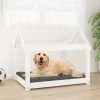 MAISON EXCLUSIVE - Lit pour chien blanc 81x60x70 cm bois de pin solide