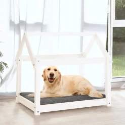 MAISON EXCLUSIVE - Lit pour chien blanc 81x60x70 cm bois de pin solide