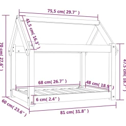 MAISON EXCLUSIVE - Lit pour chien blanc 81x60x70 cm bois de pin solide