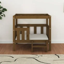 MAISON EXCLUSIVE - Lit pour chien marron miel 75,5x63,5x70 cm bois de pin solide