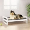 MAISON EXCLUSIVE - Lit pour chien blanc 95,5x65,5x28 cm bois de pin solide