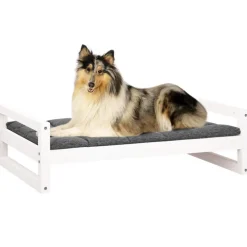 MAISON EXCLUSIVE - Lit pour chien blanc 95,5x65,5x28 cm bois de pin solide