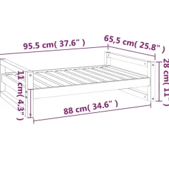 MAISON EXCLUSIVE - Lit pour chien blanc 95,5x65,5x28 cm bois de pin solide