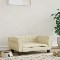 MAISON EXCLUSIVE - Lit pour chien crème 70x45x30 cm similicuir
