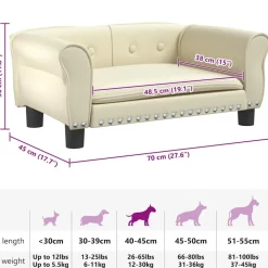 MAISON EXCLUSIVE - Lit pour chien crème 70x45x30 cm similicuir
