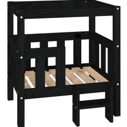 MAISON EXCLUSIVE - Lit pour chien noir 65,5x50,5x70 cm bois de pin solide