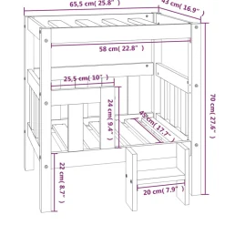 MAISON EXCLUSIVE - Lit pour chien noir 65,5x50,5x70 cm bois de pin solide