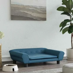 MAISON EXCLUSIVE - Lit pour chien bleu 70x48x22 cm velours