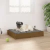 MAISON EXCLUSIVE - Lit pour chien marron miel 61,5x49x9 cm bois de pin solide