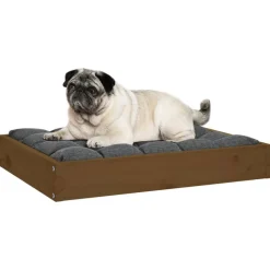 MAISON EXCLUSIVE - Lit pour chien marron miel 61,5x49x9 cm bois de pin solide