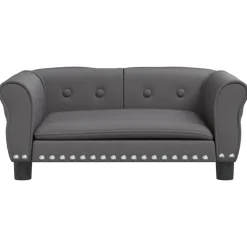 MAISON EXCLUSIVE - Lit pour chien gris 70x45x30 cm similicuir