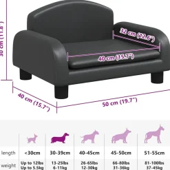 MAISON EXCLUSIVE - Lit pour chien noir 50x40x30 cm similicuir