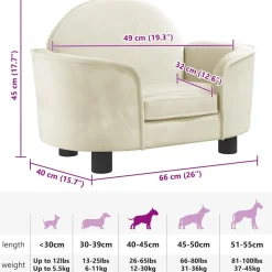 MAISON EXCLUSIVE - Lit pour chien crème 66x40x45 cm velours