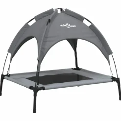 MAISON EXCLUSIVE - Lit pour chien avec auvent anthracite tissu oxford et acier