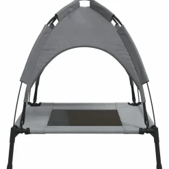 MAISON EXCLUSIVE - Lit pour chien avec auvent anthracite tissu oxford et acier