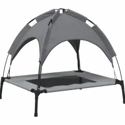 MAISON EXCLUSIVE - Lit pour chien avec auvent anthracite tissu oxford et acier