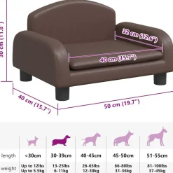 MAISON EXCLUSIVE - Lit pour chien marron 50x40x30 cm similicuir