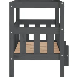 MAISON EXCLUSIVE - Lit pour chien gris 65,5x50,5x70 cm bois de pin solide
