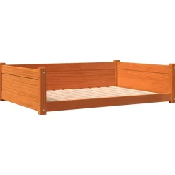 MAISON EXCLUSIVE - Lit pour chien cire marron 105,5x75,5x28 cm bois de pin massif