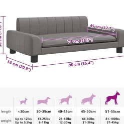 MAISON EXCLUSIVE - Lit pour chien gris 90x53x30 cm similicuir