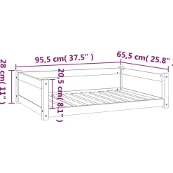 MAISON EXCLUSIVE - Lit pour chien 95,5x65,5x28 cm bois de pin solide