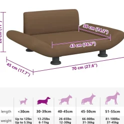 MAISON EXCLUSIVE - Lit pour chien marron 70x45x28 cm tissu
