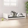 MAISON EXCLUSIVE - Lit pour chien blanc 105,5x75,5x28 cm bois de pin solide