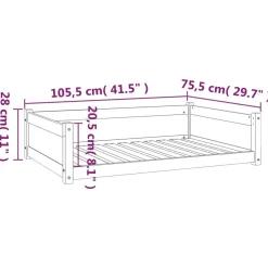 MAISON EXCLUSIVE - Lit pour chien blanc 105,5x75,5x28 cm bois de pin solide