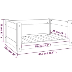 MAISON EXCLUSIVE - Lit pour chien blanc 65,5x50,5x28 cm bois de pin solide
