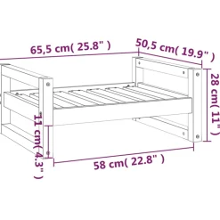MAISON EXCLUSIVE - Lit pour chien gris 65,5x50,5x28 cm bois de pin solide