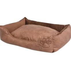 MAISON EXCLUSIVE - Lit pour chiens avec coussin cuir artificiel pu taille m beige