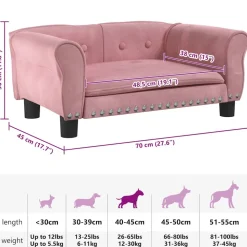 MAISON EXCLUSIVE - Lit pour chien rose 70x45x30 cm velours