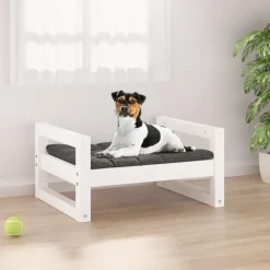 MAISON EXCLUSIVE - Lit pour chien blanc 55,5x45,5x28 cm bois de pin solide