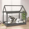 MAISON EXCLUSIVE - Lit pour chien gris 111x80x100 cm bois de pin solide