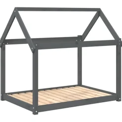 MAISON EXCLUSIVE - Lit pour chien gris 111x80x100 cm bois de pin solide