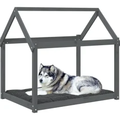 MAISON EXCLUSIVE - Lit pour chien gris 111x80x100 cm bois de pin solide