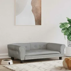 MAISON EXCLUSIVE - Lit pour chien gris clair 95x55x30 cm velours