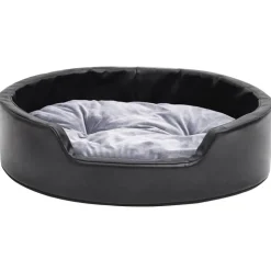 MAISON EXCLUSIVE - Lit pour chiens noir et gris 69x59x19 cm peluche et similicuir